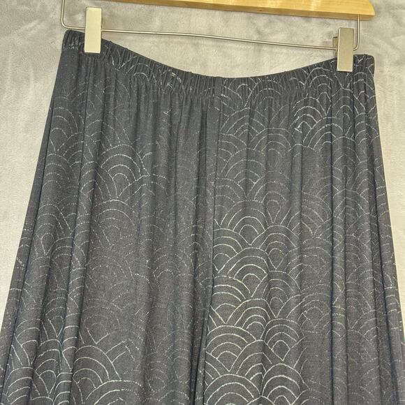 JG's Mad Lab Pants Womens Medium Black Painted Geometric Langenlook Artsy Button - Picture 3 of 13